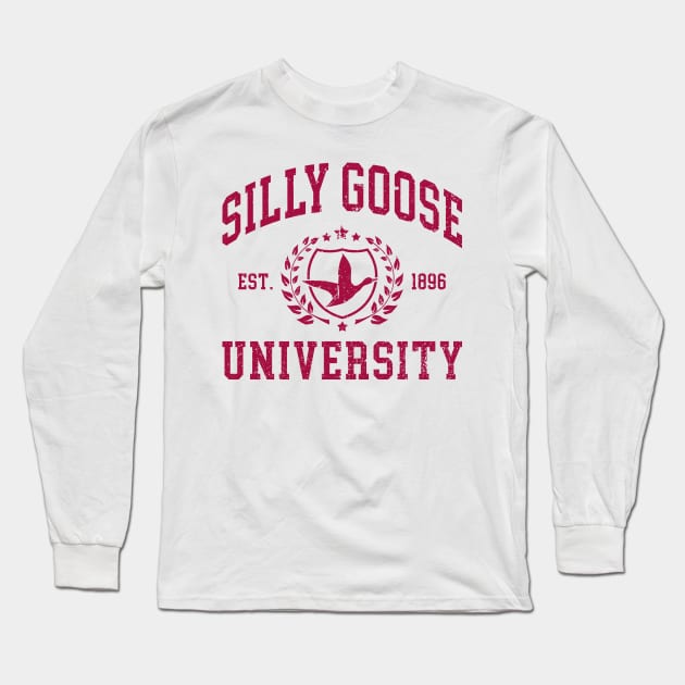 SILLY GOOSE UNIVERSITY Long Sleeve T-Shirt by Noureddine Ahmaymou 